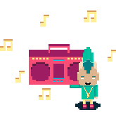 Dude with boombox